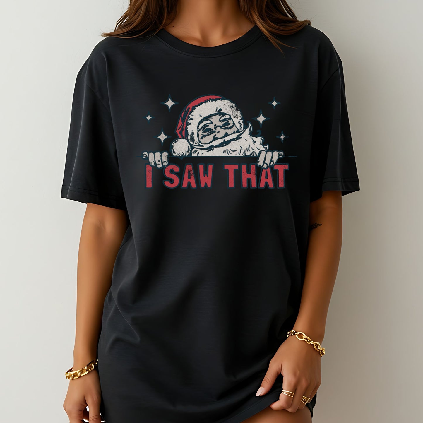 I Saw That Santa T-Shirt – Funny Vintage Christmas Tee