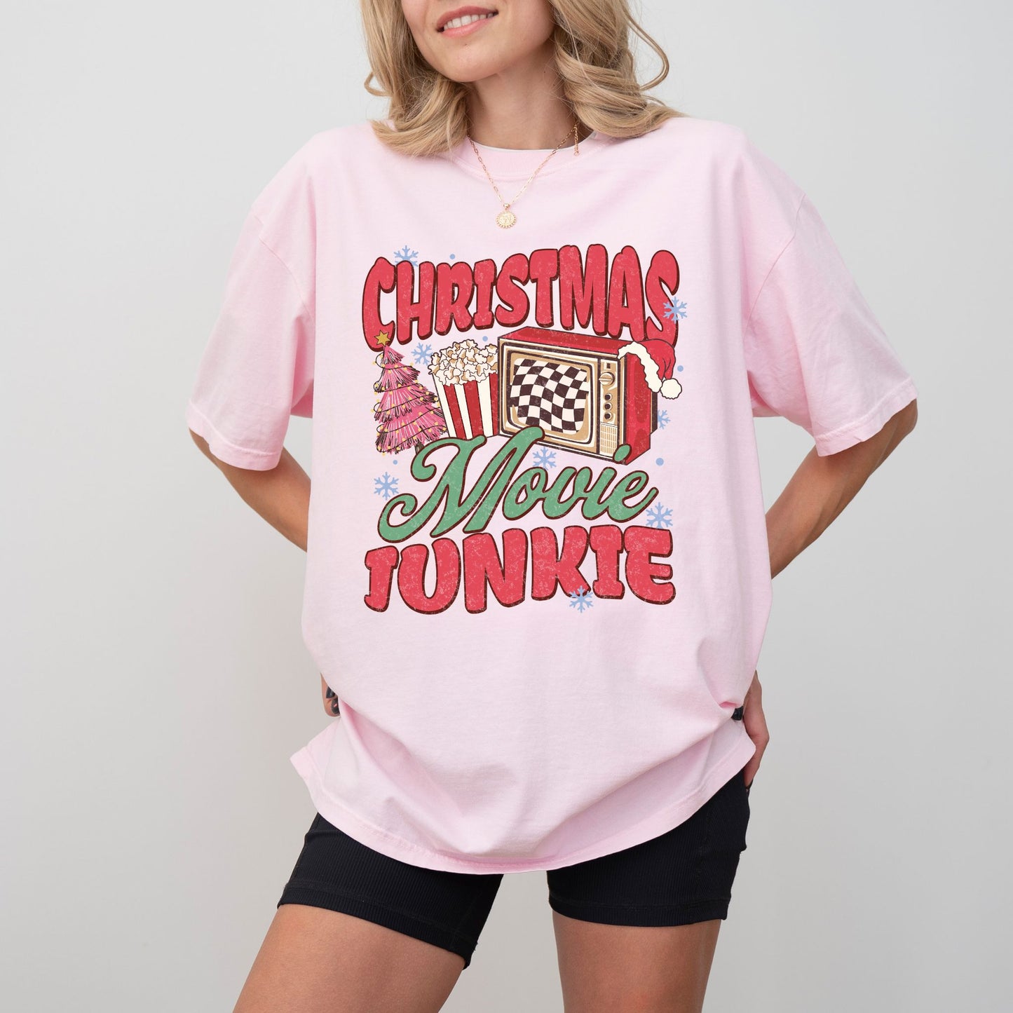 Christmas Movie Junkie T-Shirt – Comfort Colors® Holiday Graphic Tee