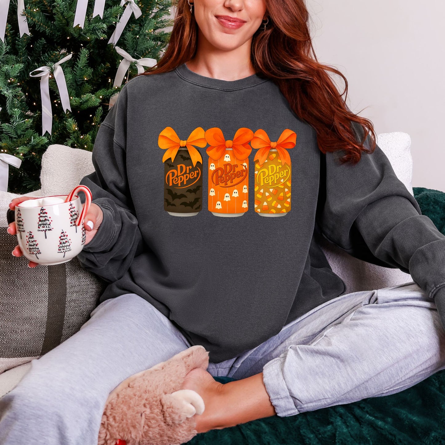 Dr Pepper Halloween Sweatshirt, Funny Spooky Soda Can Pullover, Cozy Fall Graphic Sweater