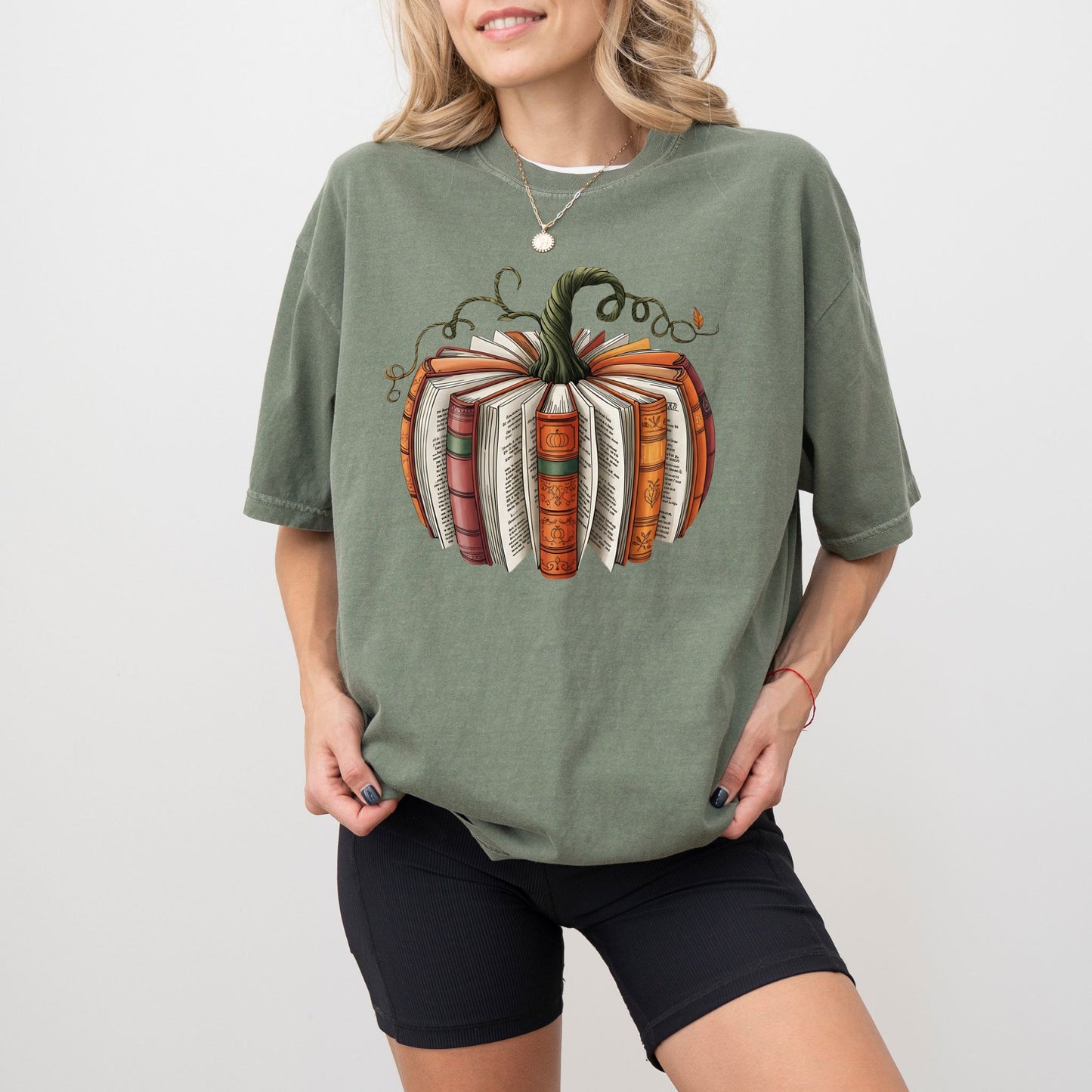 Fall Pumpkin Book Lover T-Shirt