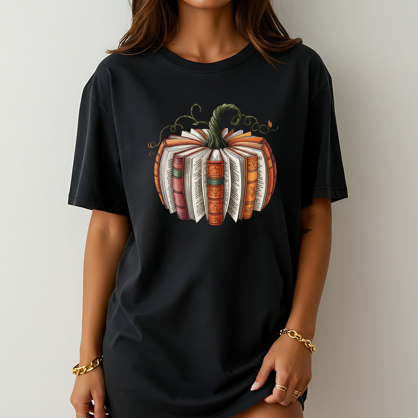 Fall Pumpkin Book Lover T-Shirt