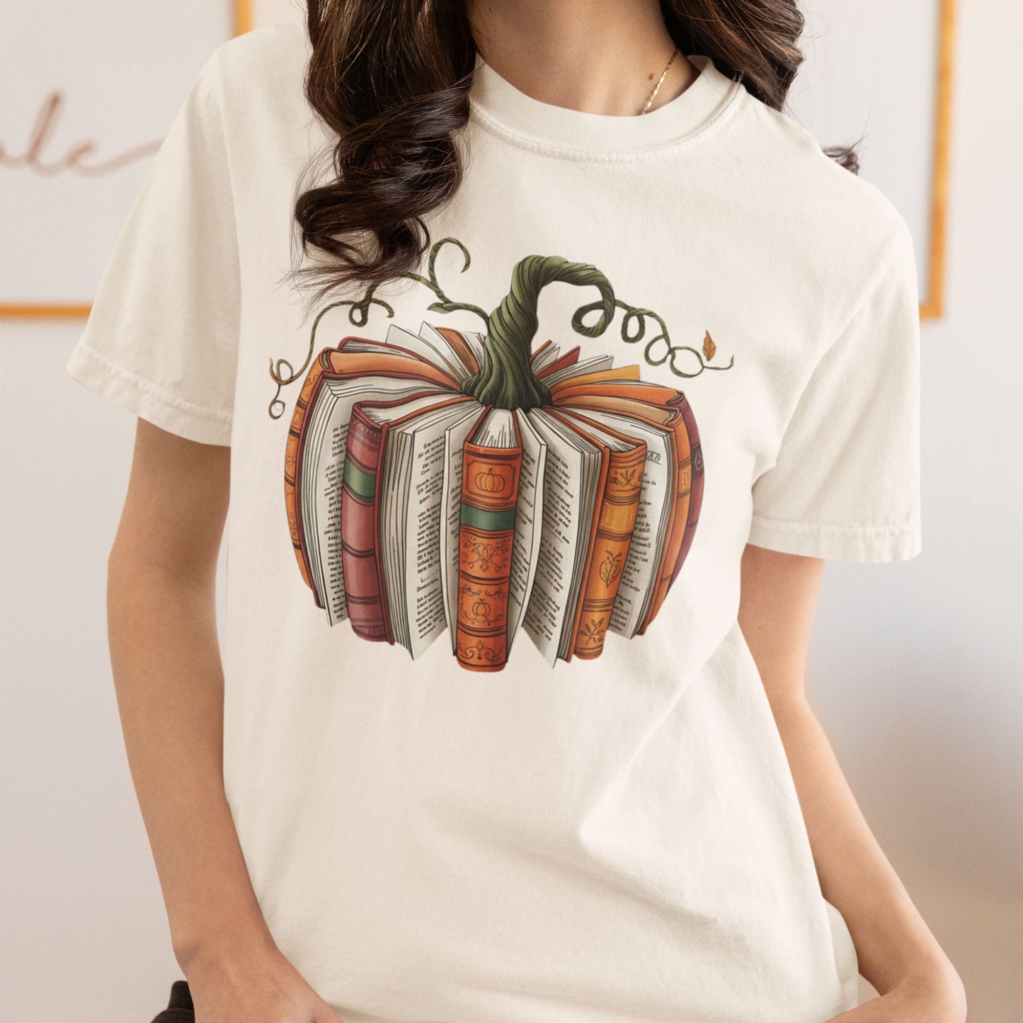 Fall Pumpkin Book Lover T-Shirt