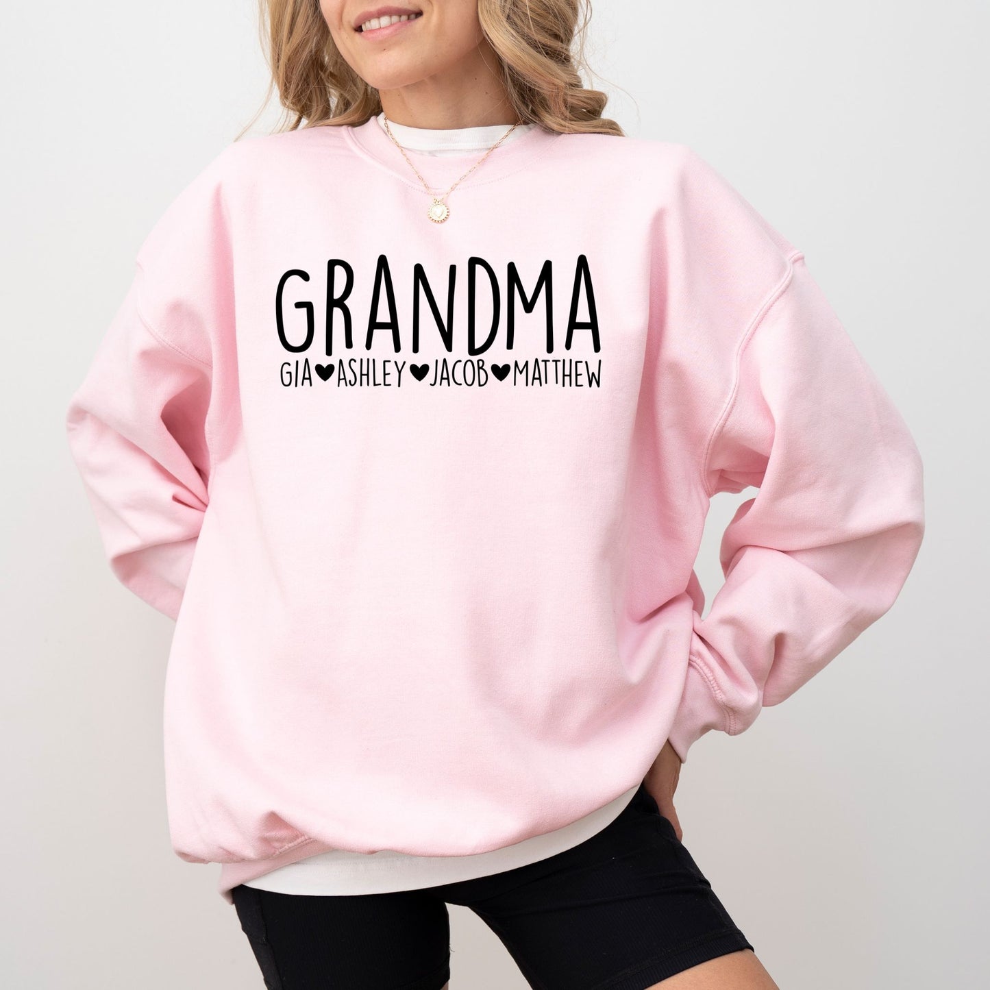 Custom Grandma Sweatshirt – Personalized Grandkids Name Crewneck Gift for Nana or Mimi