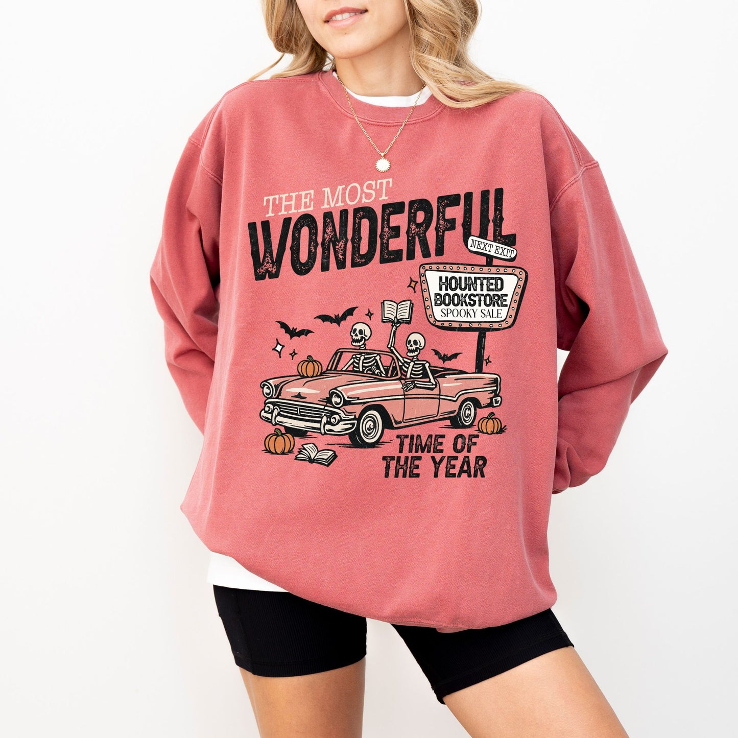 Haunted Bookstore Skeleton Sweatshirt