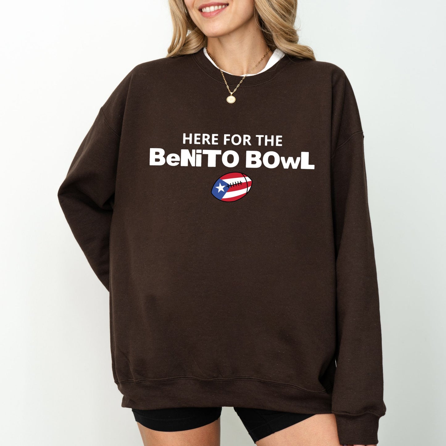Here for the Benito Bowl Sweatshirt – Game Day Fan Crewneck