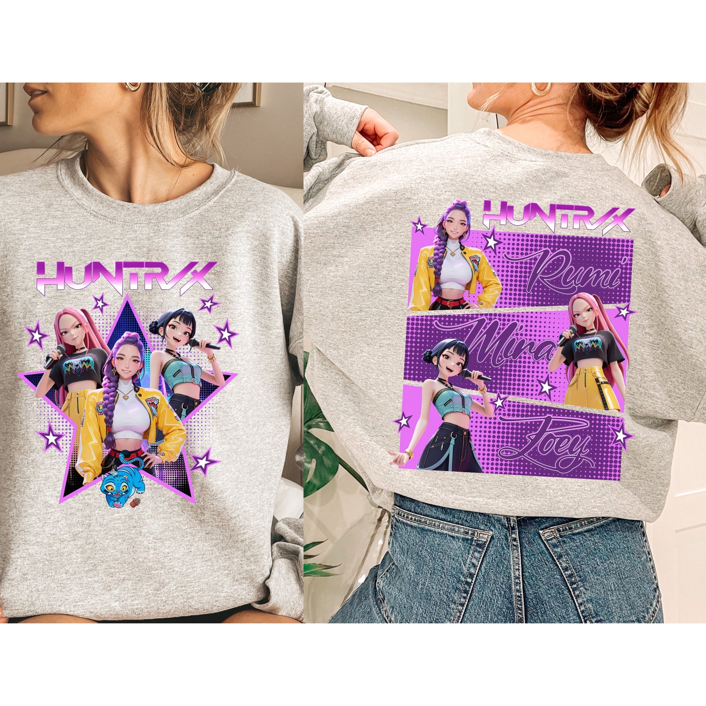 Huntrix Graphic Sweatshirt, K-Pop Inspired Crewneck, Rumi, Mira, & Zoey