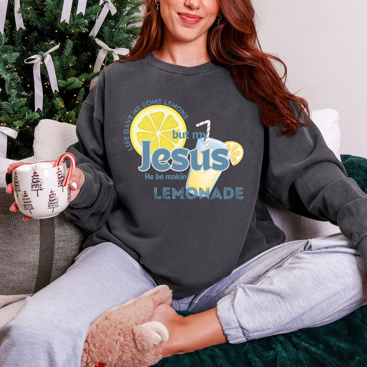 Jesus Makes Lemonade Sweatshirt – Faith Based Comfort Colors® Christian Crewneck
