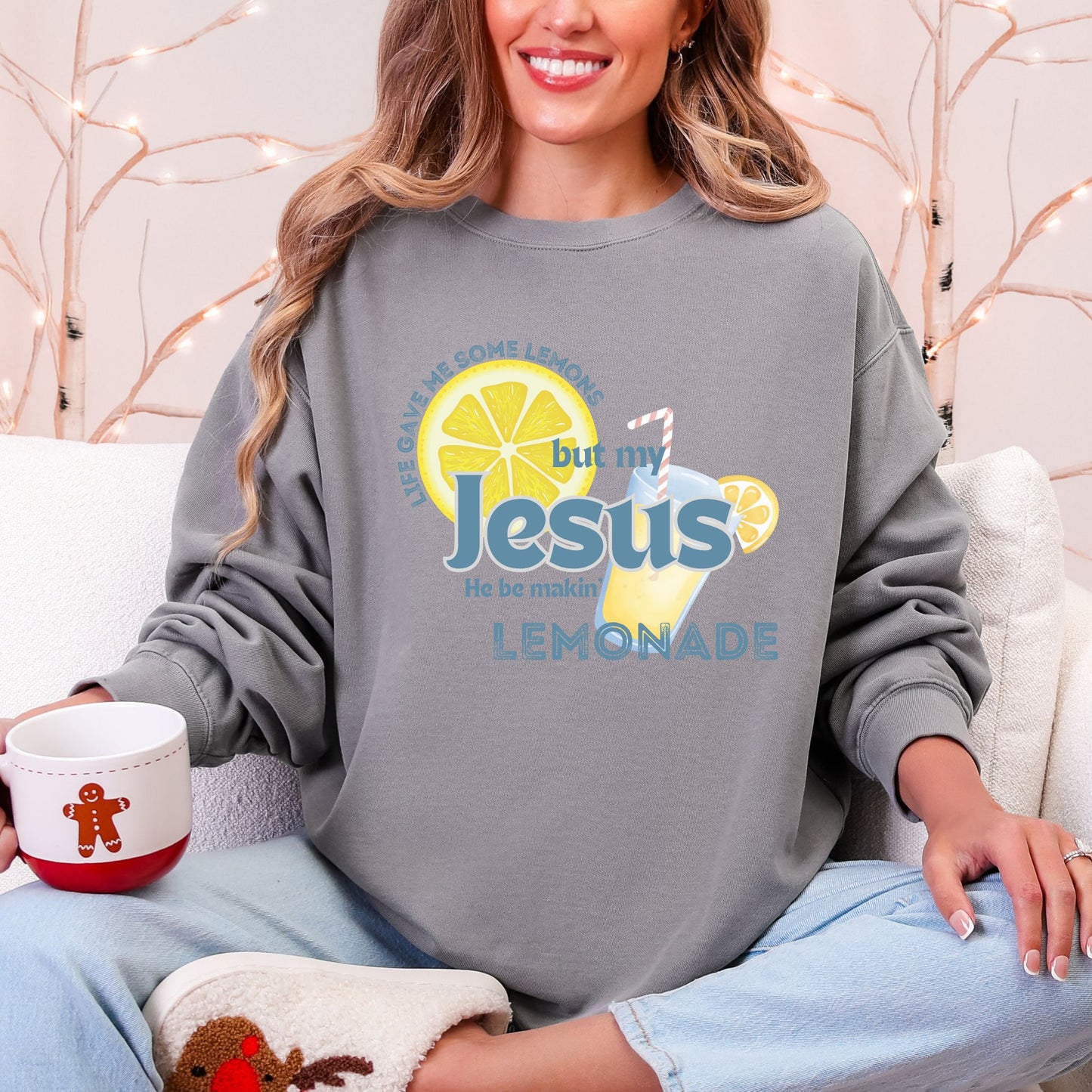 Jesus Makes Lemonade Sweatshirt – Faith Based Comfort Colors® Christian Crewneck