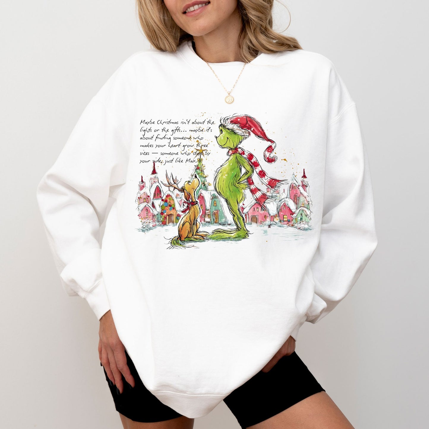 Grinch & Max Christmas Scene Sweatshirt – Comfort Colors® Holiday Pullover