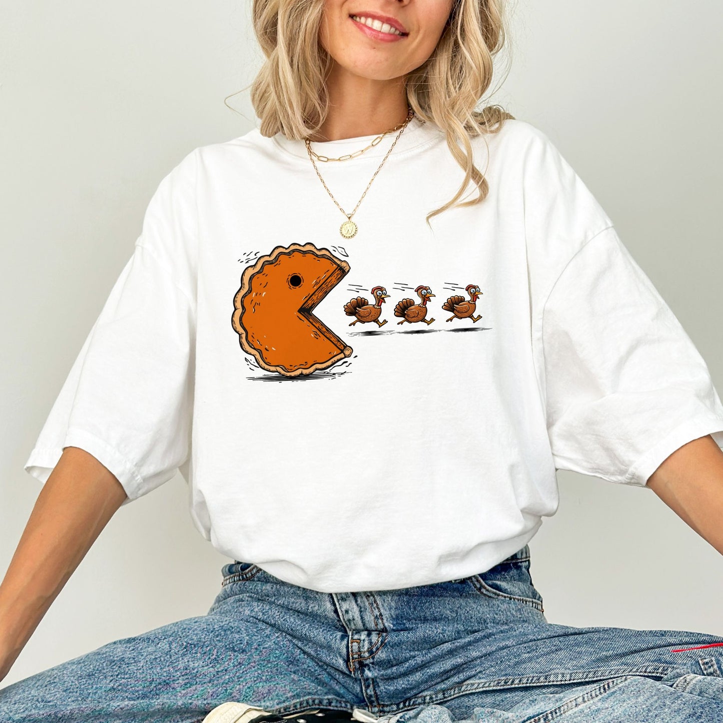 Pumpkin Pie Chasing Turkeys Thanksgiving T-Shirt