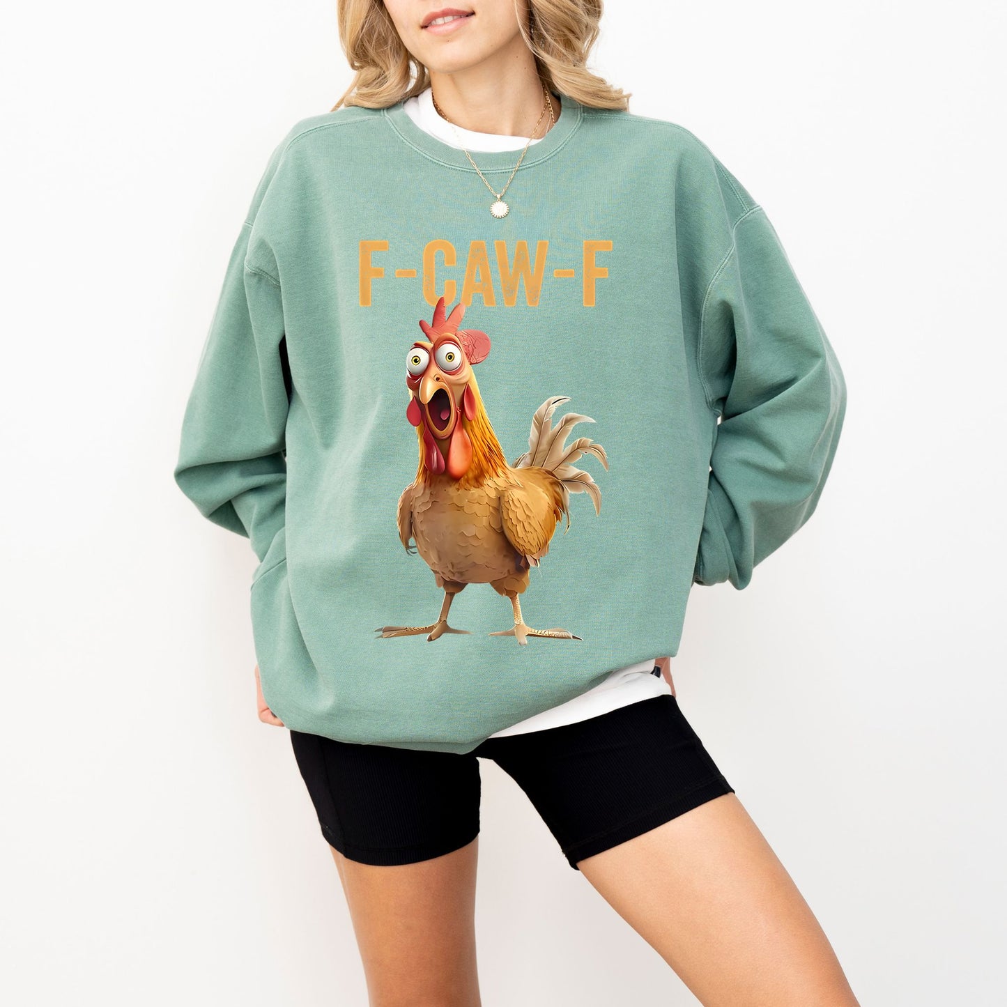 F-Caw-F Chicken Sweatshirt – Funny Rooster Graphic Pullover for Humor & Cozy Vibes