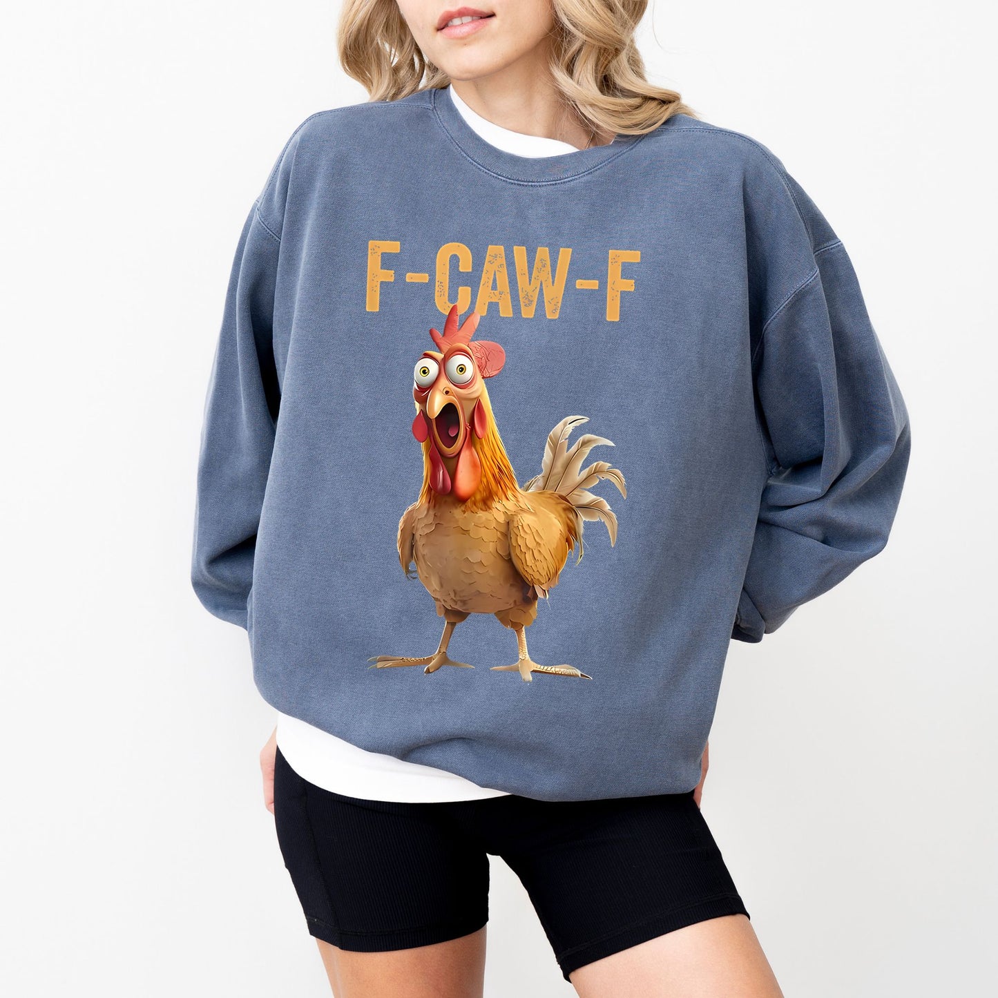 F-Caw-F Chicken Sweatshirt – Funny Rooster Graphic Pullover for Humor & Cozy Vibes