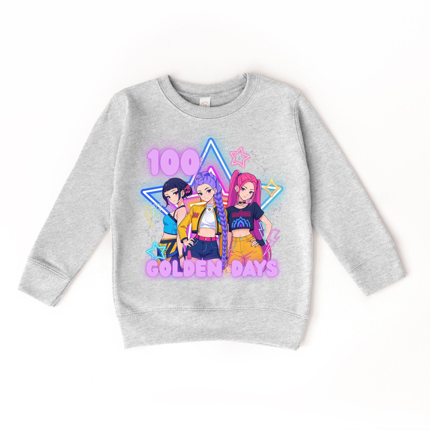 100 Golden Days K-Pop Sweatshirt, Kids 100 Days of School Outfit