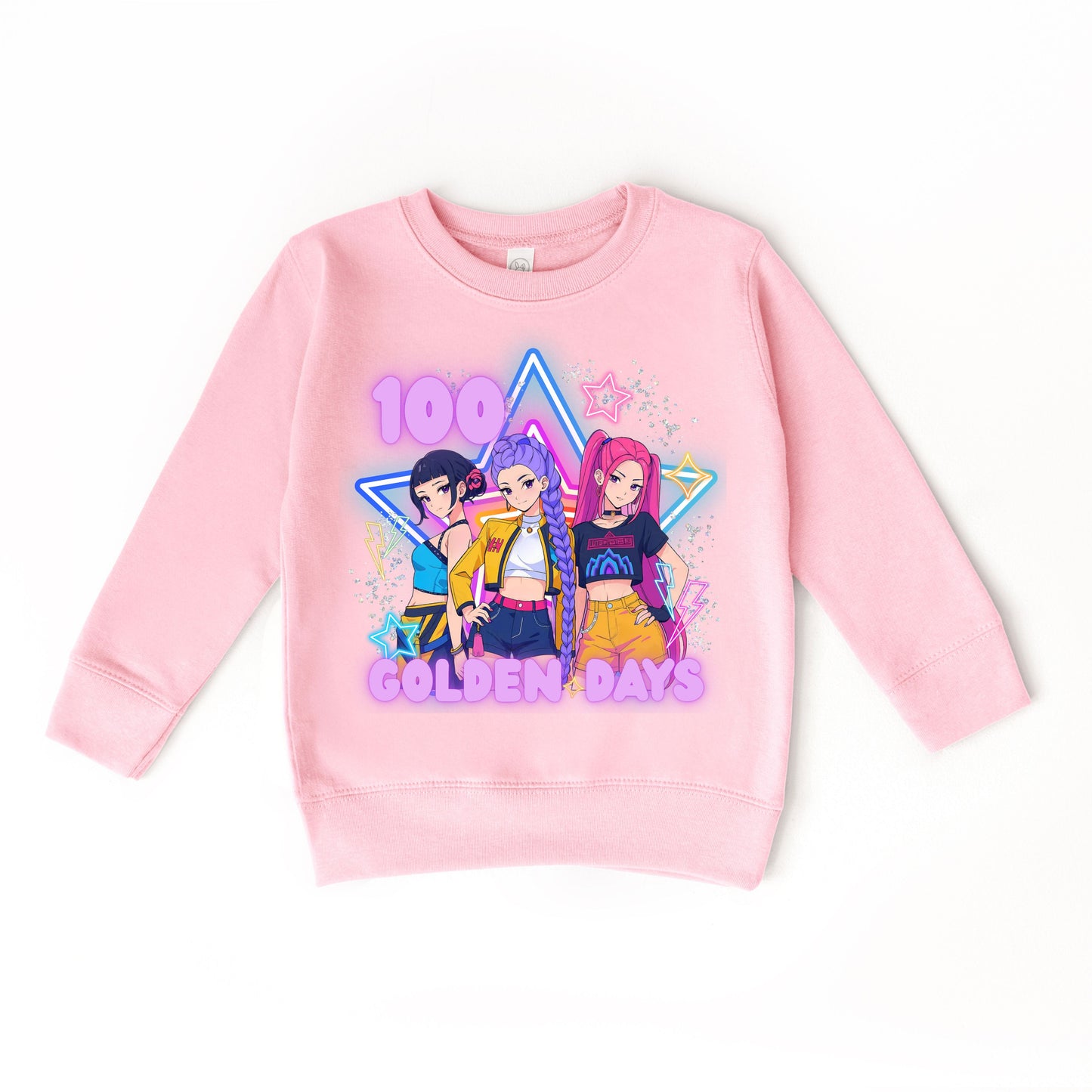 100 Golden Days K-Pop Sweatshirt, Kids 100 Days of School Outfit