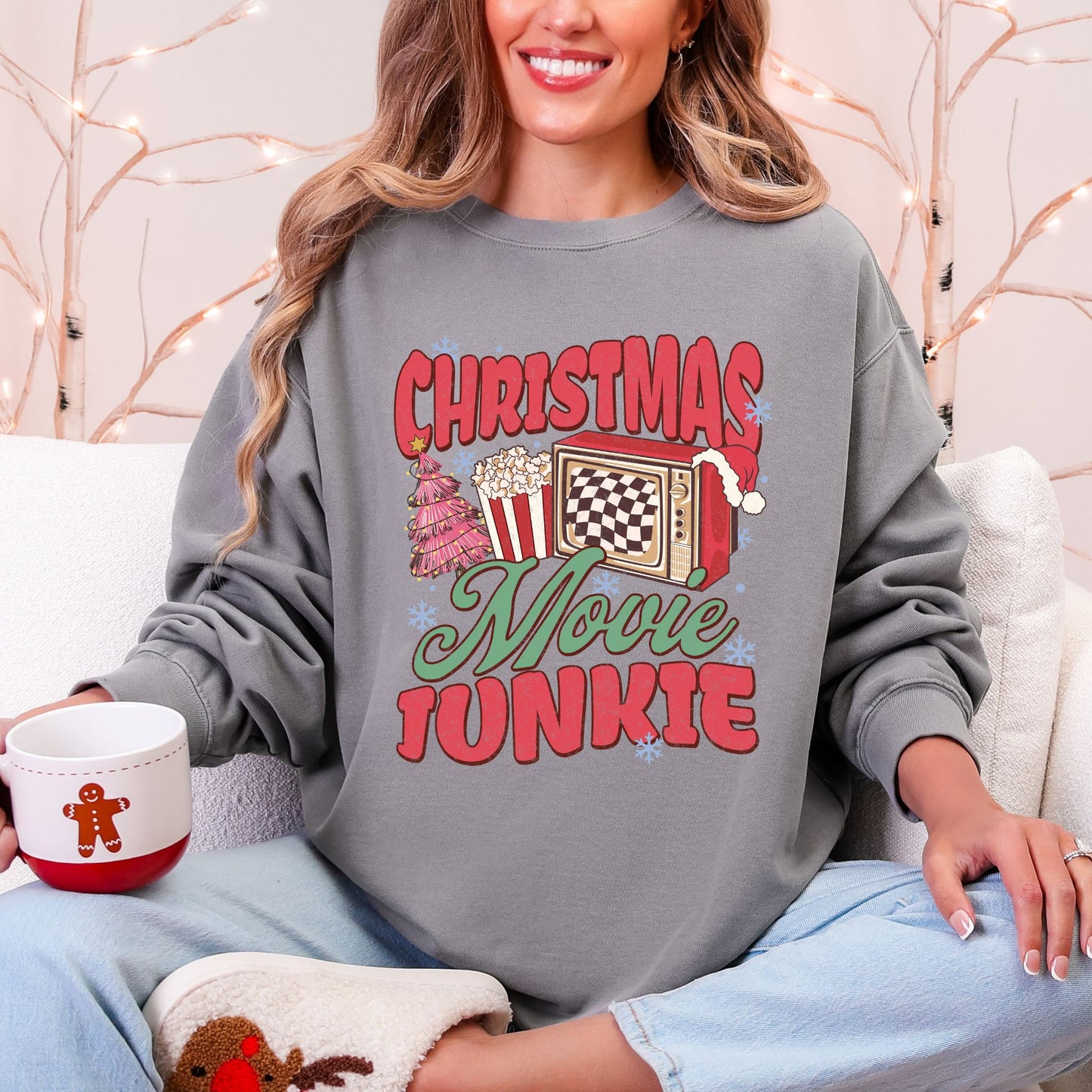 Christmas Movie Junkie Comfort Colors® Sweatshirt