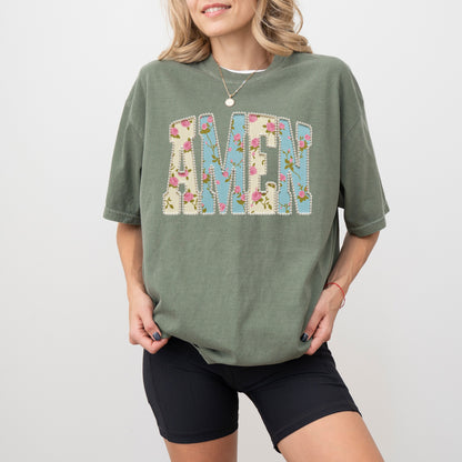 Amen Pearls T-Shirt, Floral Christian Easter Shirt