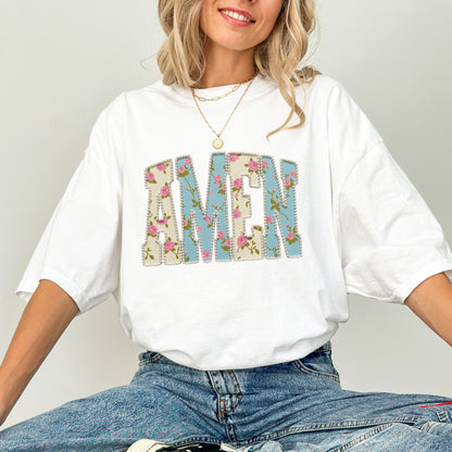 Amen Pearls T-Shirt, Floral Christian Easter Shirt