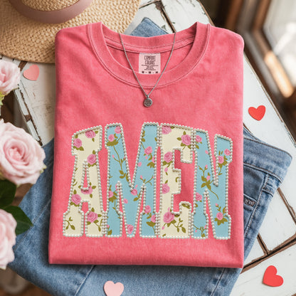 Amen Pearls T-Shirt, Floral Christian Easter Shirt