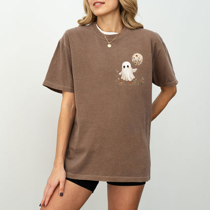 Balloon Ghost T-Shirt – Minimal Spooky Cute Floral Balloon on Comfort Colors® Tee