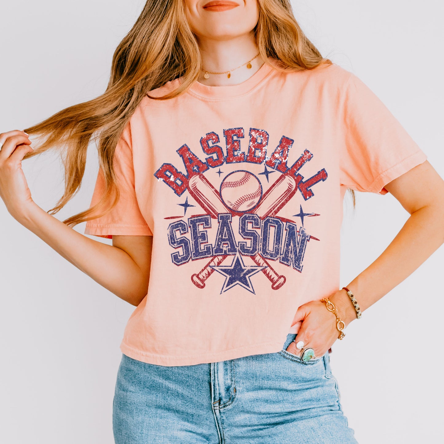 Baseball Season Crop Top, Retro Game Day Baseball Shirt