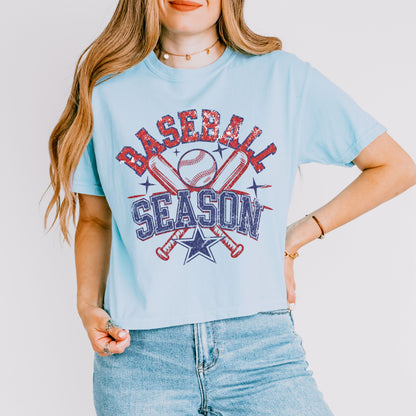 Baseball Season Crop Top, Retro Game Day Baseball Shirt