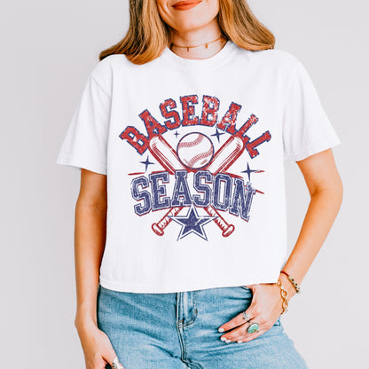 Baseball Season Crop Top, Retro Game Day Baseball Shirt
