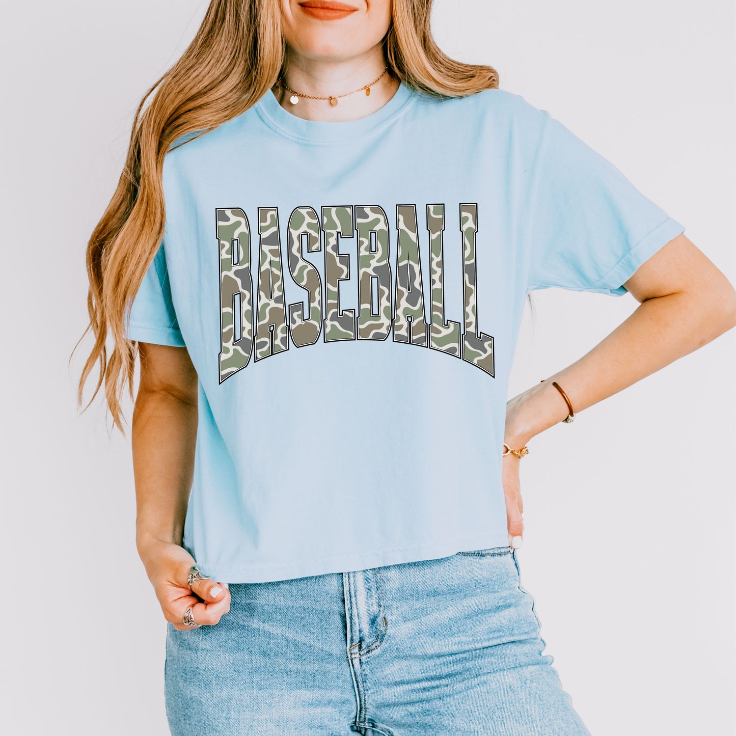 Baseball Camo Crop Top, Baseball Game Day Shirt