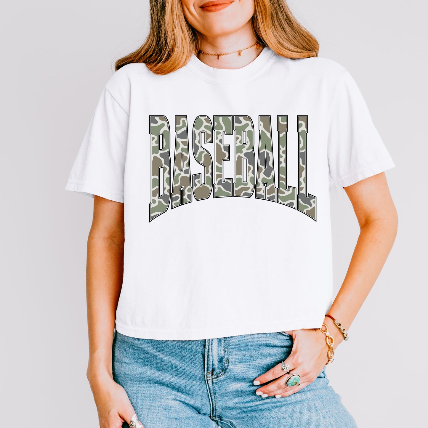 Baseball Camo Crop Top, Baseball Game Day Shirt