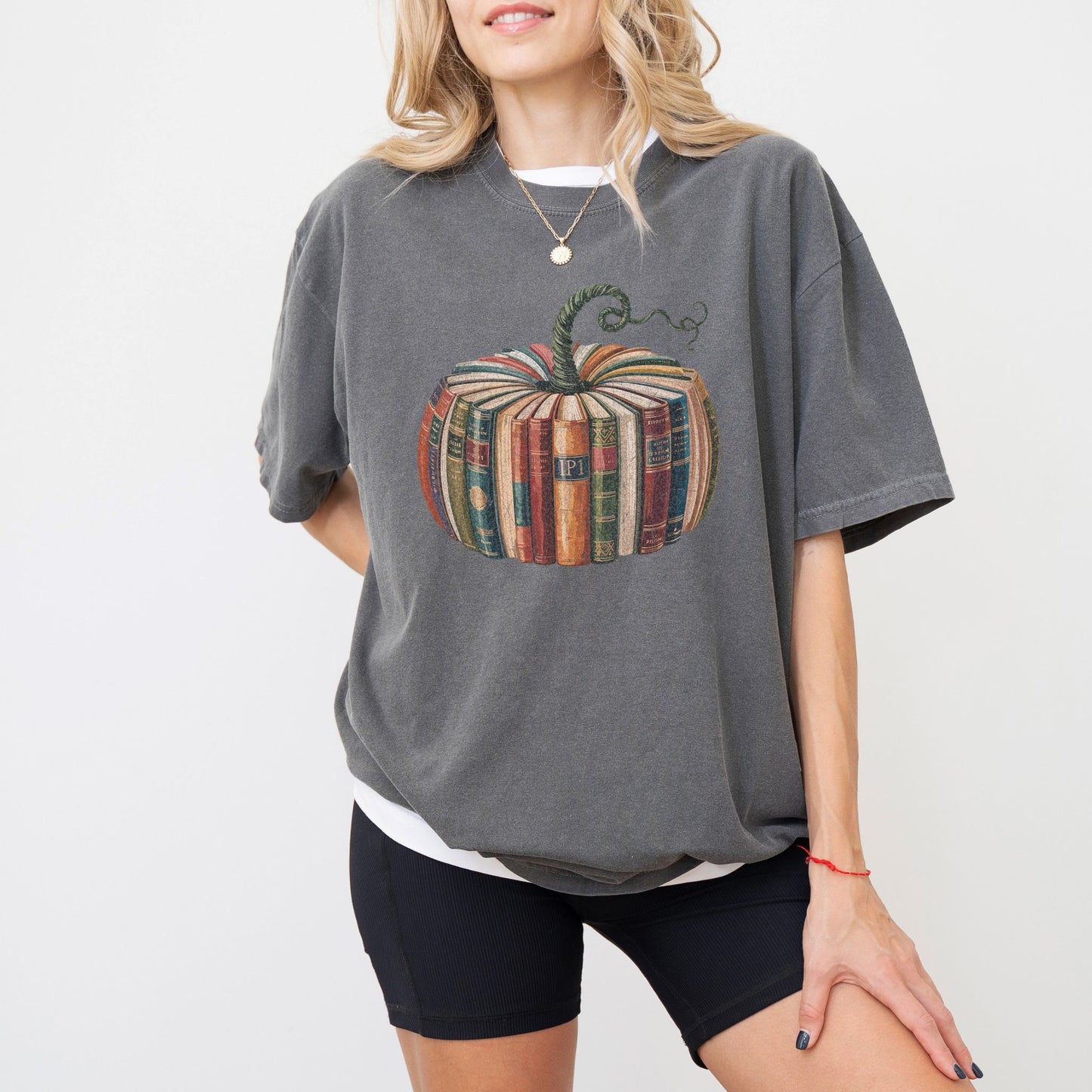 Book Pumpkin T-Shirt, Cozy Fall Aesthetic Tee, Comfort Colors® Shirt for Book Lovers