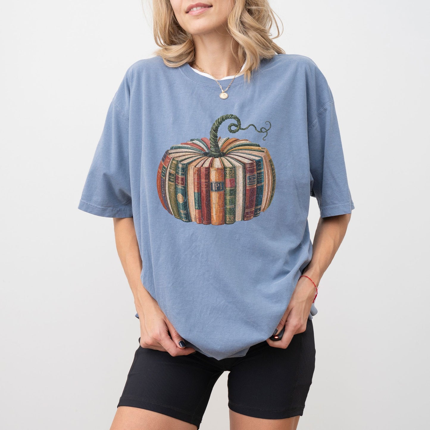 Book Pumpkin T-Shirt, Cozy Fall Aesthetic Tee, Comfort Colors® Shirt for Book Lovers