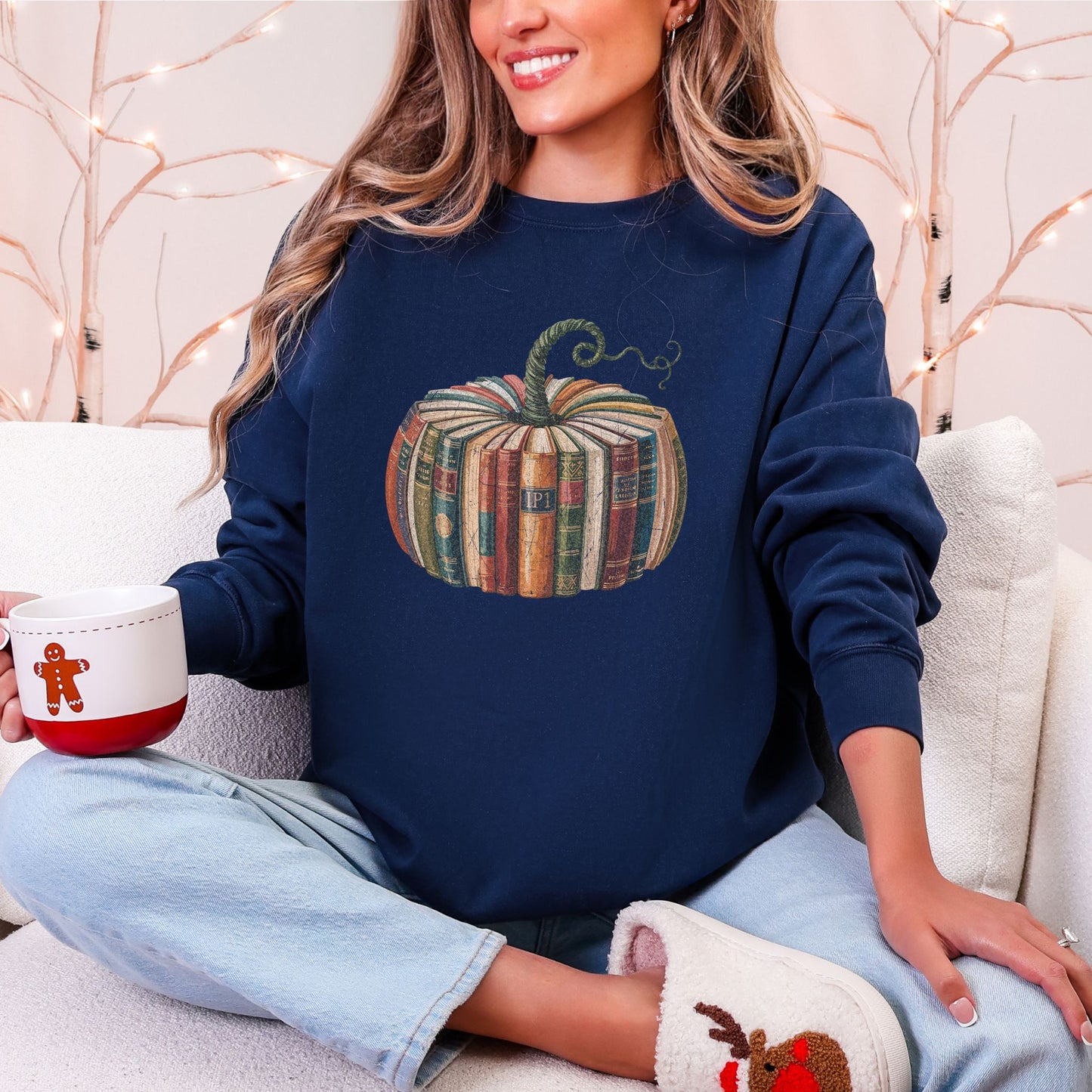 Book Pumpkin Sweatshirt – Cozy Fall Comfort Colors® Crewneck for Book Lovers