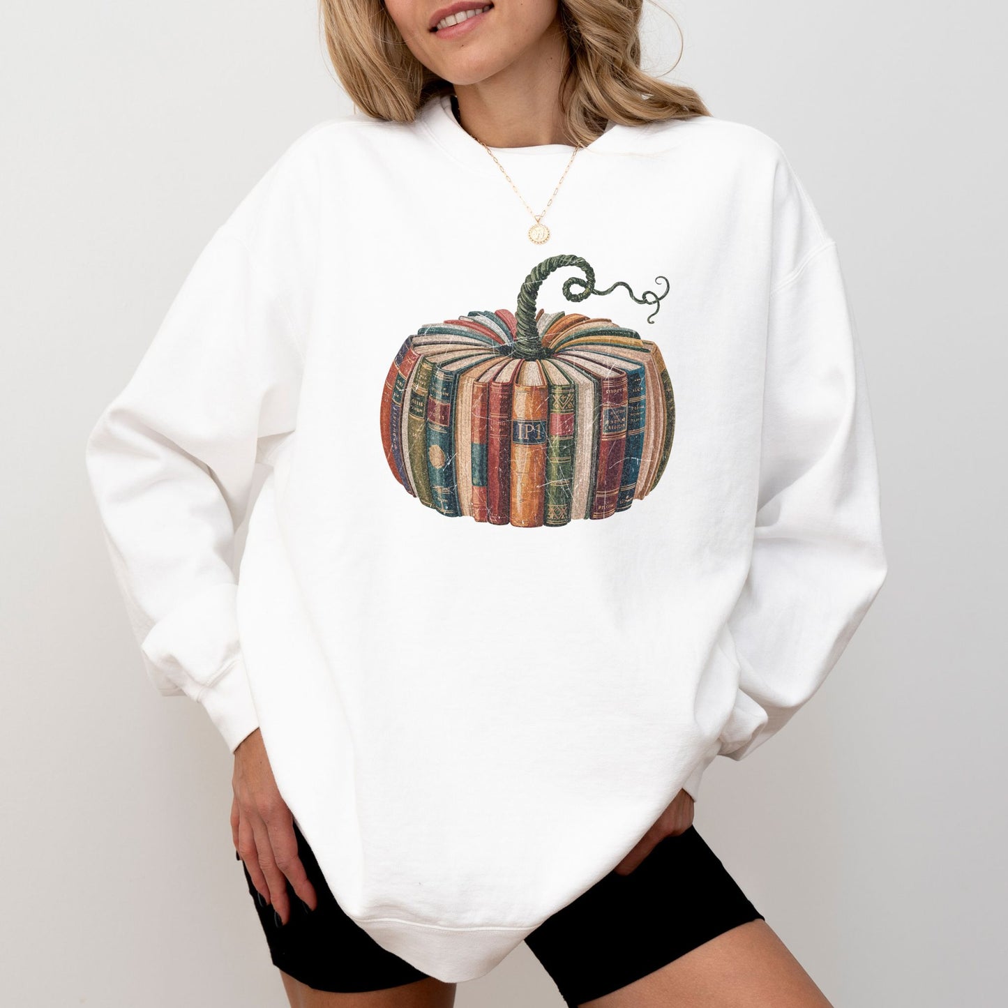 Book Pumpkin Sweatshirt – Cozy Fall Comfort Colors® Crewneck for Book Lovers