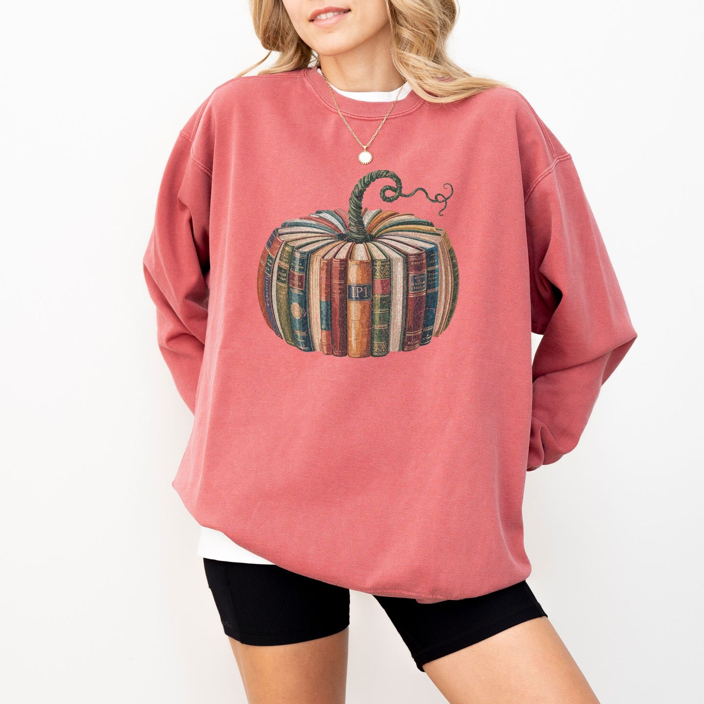 Book Pumpkin Sweatshirt – Cozy Fall Comfort Colors® Crewneck for Book Lovers