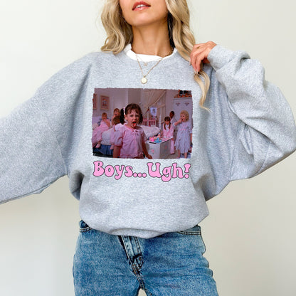 "Boys... Ugh!" Retro Sweatshirt – Darla & Kids Movie Scene Crewneck | The Little Rascals 90s Nostalgia Merch