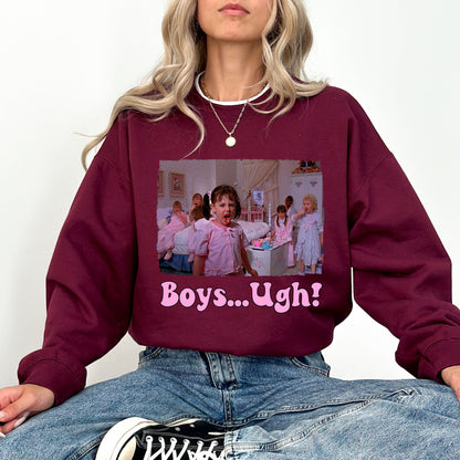 "Boys... Ugh!" Retro Sweatshirt – Darla & Kids Movie Scene Crewneck | The Little Rascals 90s Nostalgia Merch