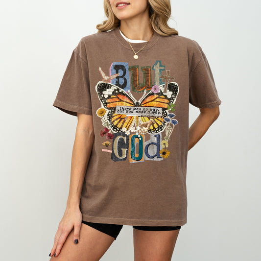 But God Butterfly Graphic T-Shirt – Faith Based Inspirational Tee
