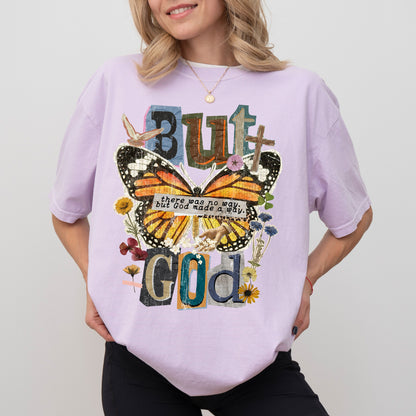 But God Butterfly Graphic T-Shirt – Faith Based Inspirational Tee