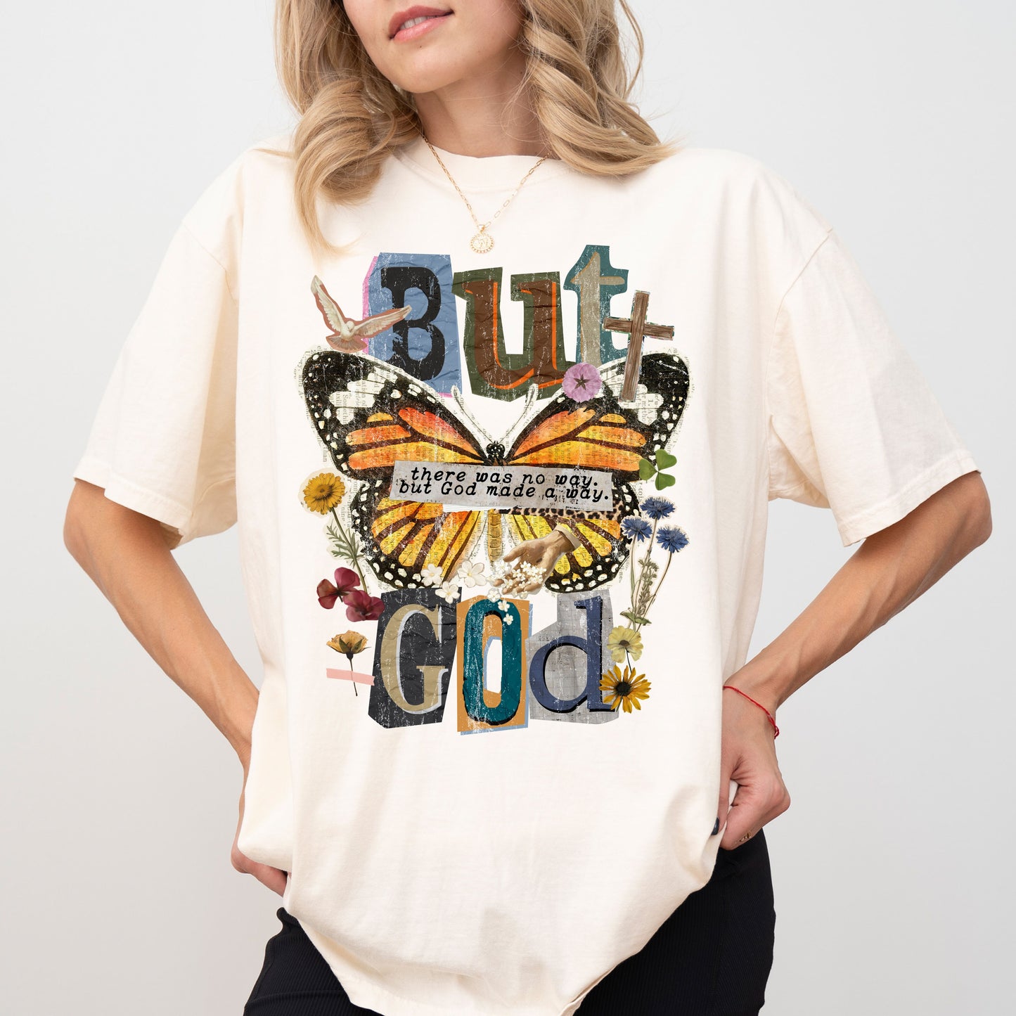 But God Butterfly Graphic T-Shirt – Faith Based Inspirational Tee