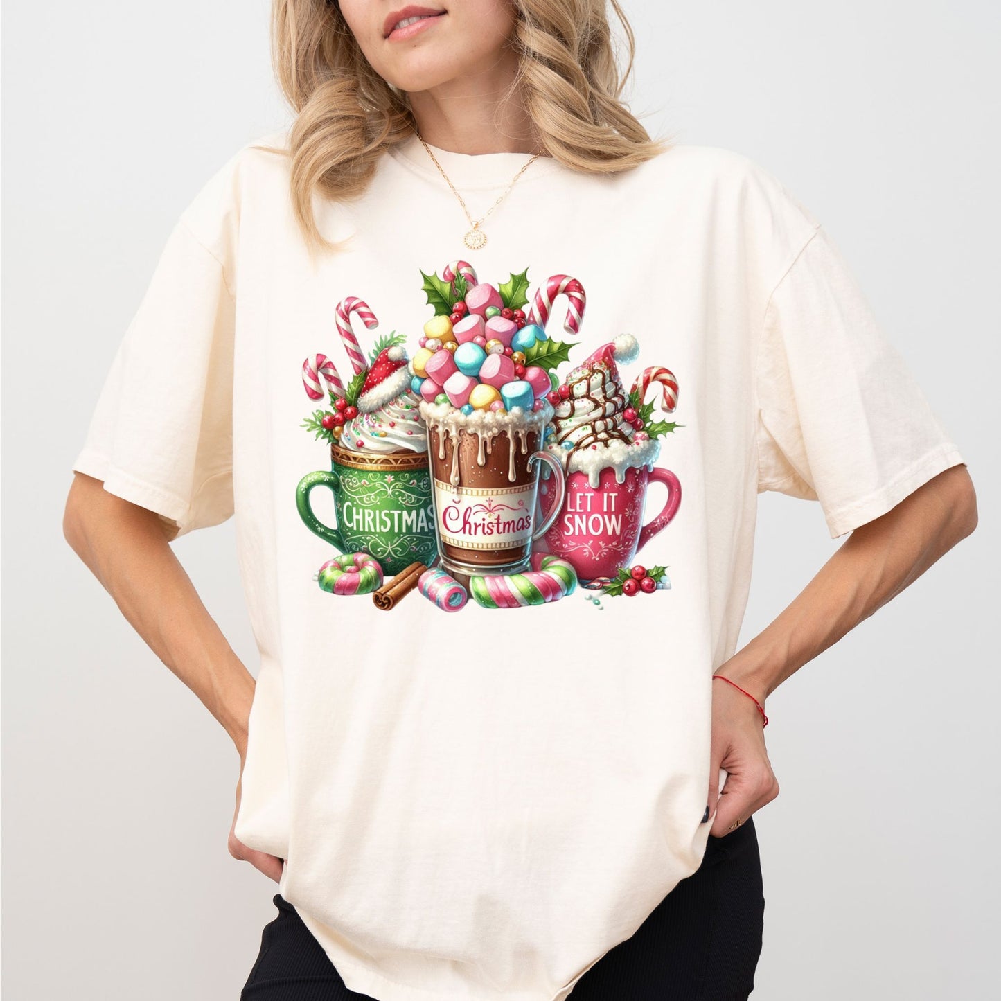 Christmas Coffee Mug Shirt — Cozy Hot Cocoa & Candy Cane Holiday Tee