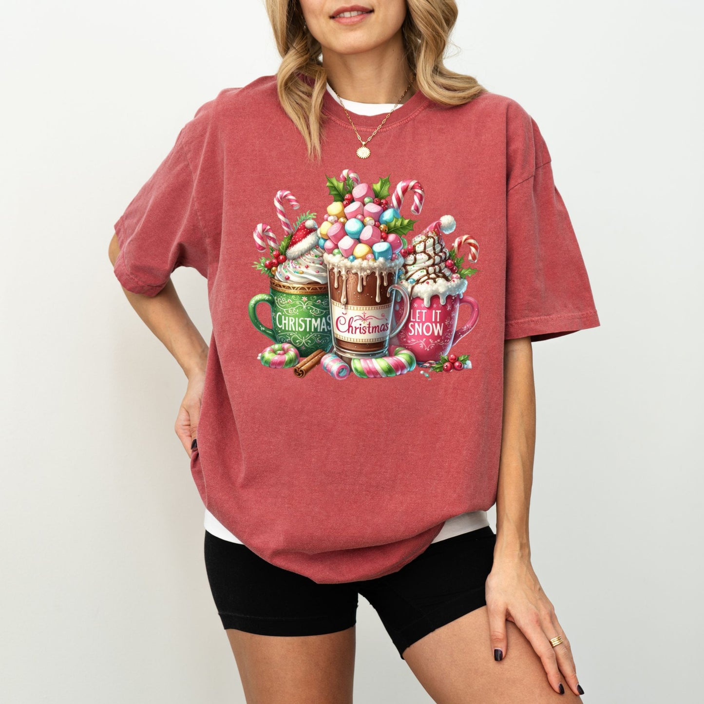 Christmas Coffee Mug Shirt — Cozy Hot Cocoa & Candy Cane Holiday Tee