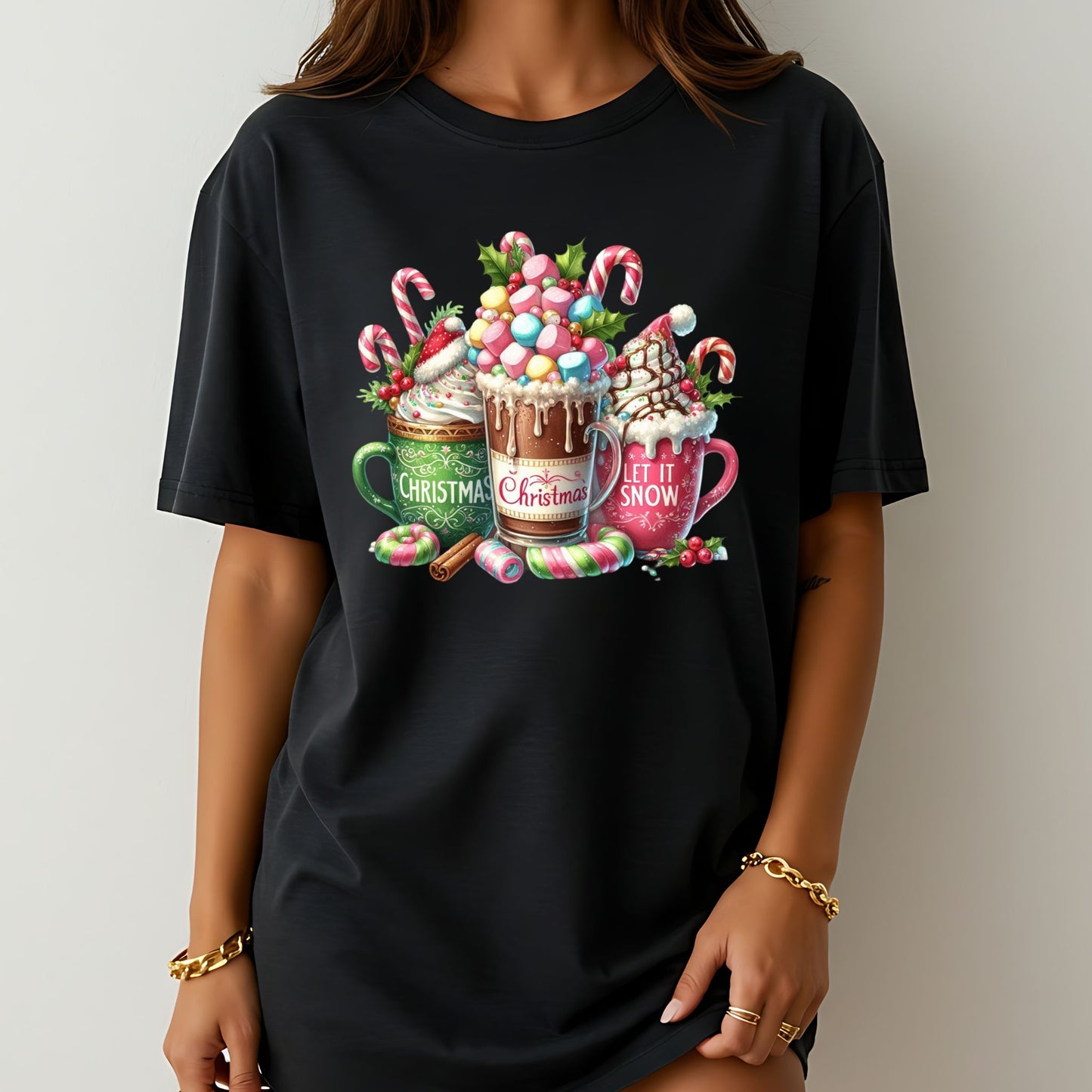 Christmas Coffee Mug Shirt — Cozy Hot Cocoa & Candy Cane Holiday Tee