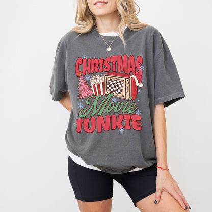 Christmas Movie Junkie T-Shirt – Comfort Colors® Holiday Graphic Tee