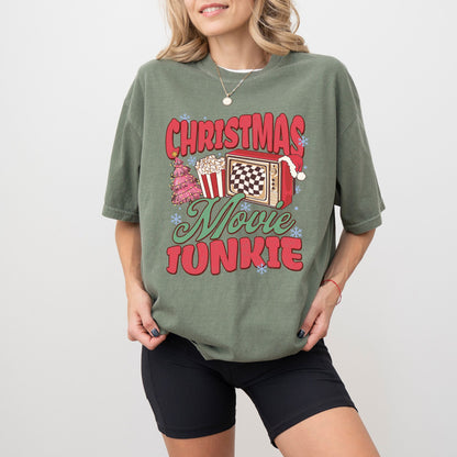 Christmas Movie Junkie T-Shirt – Comfort Colors® Holiday Graphic Tee