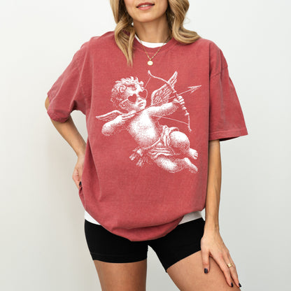 Vintage Cherub Angel Oversized T-Shirt - Cupid Graphic Tee | Aesthetic Valentine's Day Apparel