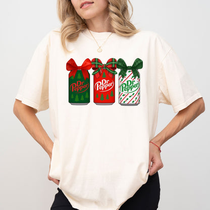 Dr Pepper Christmas Cans T-Shirt – Festive Soda Lover Graphic Tee