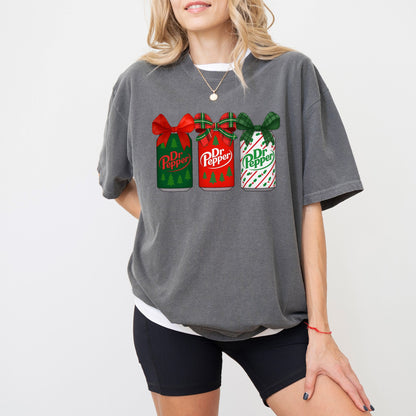 Dr Pepper Christmas Cans T-Shirt – Festive Soda Lover Graphic Tee