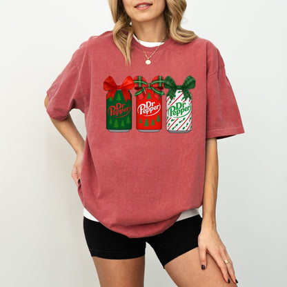 Dr Pepper Christmas Cans T-Shirt – Festive Soda Lover Graphic Tee