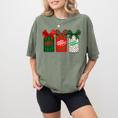 Dr Pepper Christmas Cans T-Shirt – Festive Soda Lover Graphic Tee
