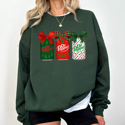 Dr Pepper Christmas Cans Sweatshirt – Festive Soda Lover Graphic Crewneck