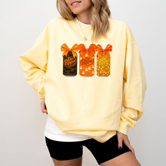 Dr Pepper Halloween Sweatshirt, Funny Spooky Soda Can Pullover, Cozy Fall Graphic Sweater